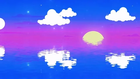 Sunset with cloud sky scene Stock Footage 303952181