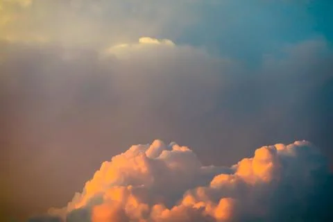 Sunset cloud sunshine in dark sky cloud background Stock Photos