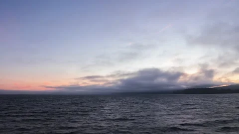 Sunset cloud timelapse, holy grail, day to night, Vancouver Island, Sooke. 4k Stock Footage 157745377