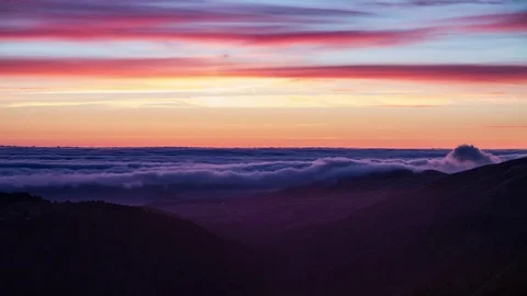 Sunset Cloud timelapse over hillside of Big Sur Stock-Footage 76733027