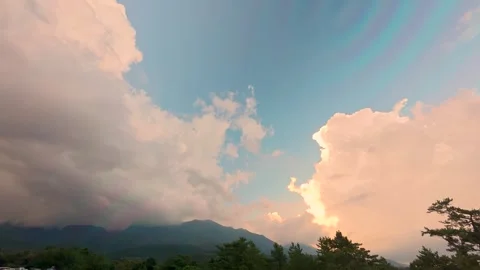 Sunset Cloud Timelapse Over Japan with Dramatic Sky Colors Stock Footage 336844316