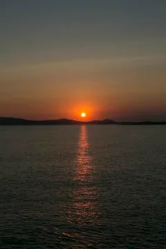 Sunset on a cloudless sky Stock Photos