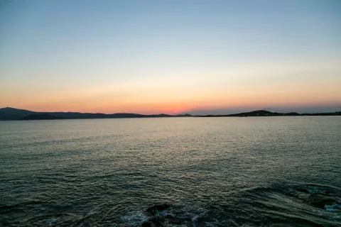 Sunset on a cloudless sky Stock Photos