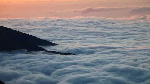 Sunset clouds from above in timelapse, Madeira Stock Footage 116043797