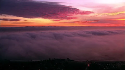 Sunset clouds aerial Stock Footage 56331242