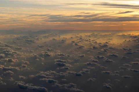 Sunset clouds aerial Stock Photos