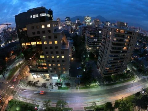 Sunset clouds and cityscape 库存照片