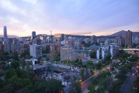 Sunset clouds and cityscape Stock Photos