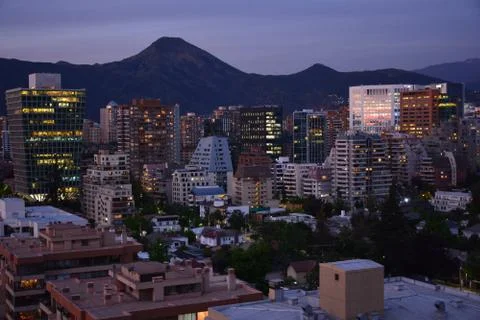 Sunset clouds and cityscape 库存照片