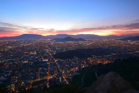 Sunset clouds and landscape in Chile Stock Photos