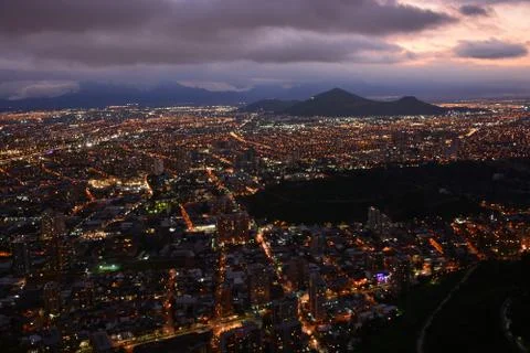 Sunset clouds and landscape in Chile Stock Photos