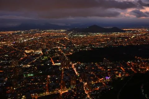 Sunset clouds and landscape in Chile Stock Photos