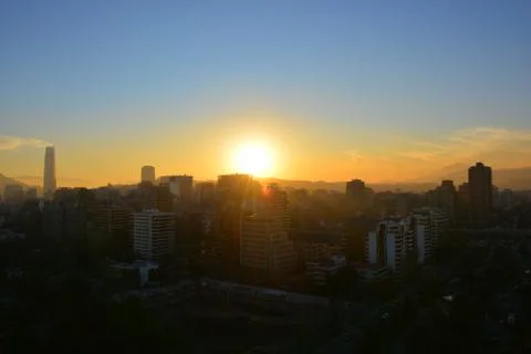 Sunset clouds and landscape in Chile Stock Photos
