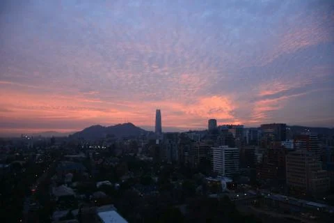 Sunset clouds and landscape in Chile Stock Photos