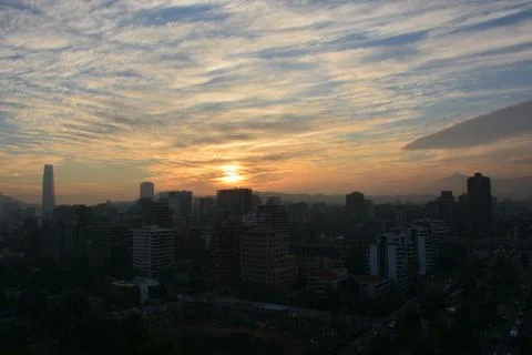 Sunset clouds and landscape in Chile Stock Photos