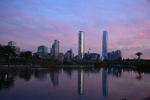 Sunset clouds and landscape in Chile Stock Photos
