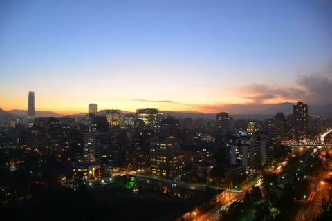 Sunset clouds and landscape in Chile Stock Photos