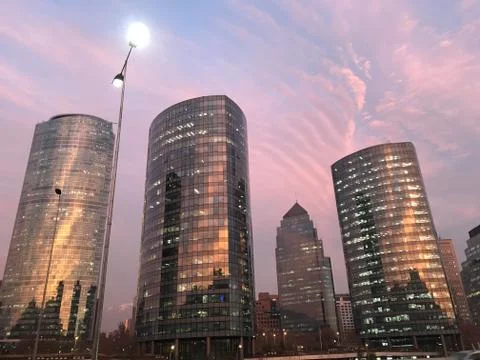 Sunset clouds and landscape in Chile 库存照片