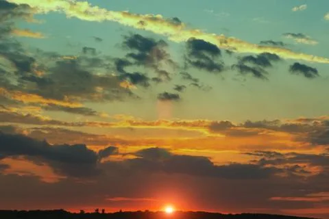 Sunset clouds and nature Stock Photos