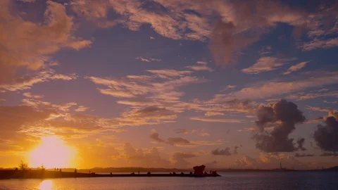 Sunset clouds and ocean. Stock Footage 100844535