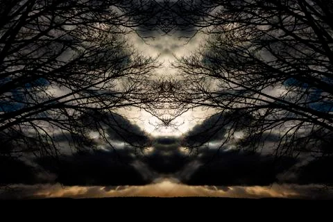 Sunset. Clouds and sky. Stock Photos