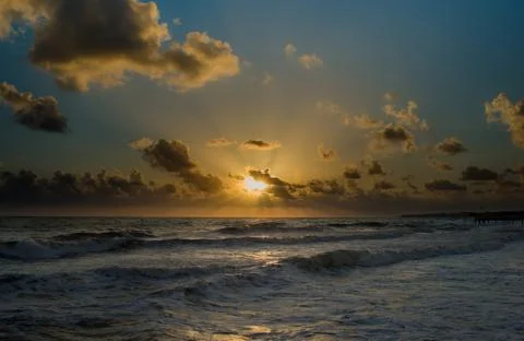 Sunset clouds beach Foto stock
