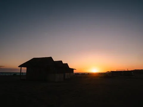 Sunset clouds beach Stock Photos