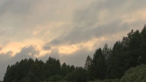 Sunset, clouds, beautiful ray of light Stock Footage 157220821