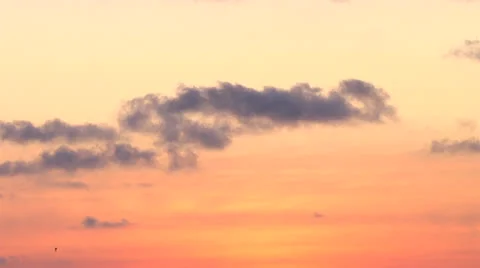 Sunset clouds &amp; birds, static 2000% Stock Footage 24454172