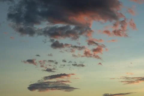 Sunset Clouds in a Blue Sky Stock Photos