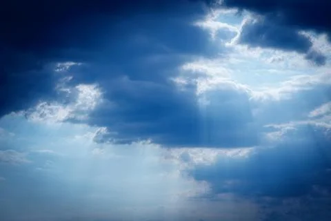 Sunset clouds with blue sky, sky cloud background. Foto stock