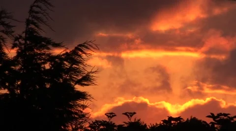 Sunset Clouds Dramatic Sky Stock Footage 40948420