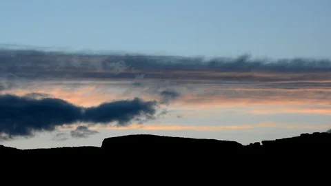 Sunset of clouds as dusk with jet contrails. Stock-Footage 71446572