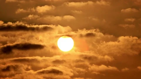 Sunset with clouds, evening sky Stock Footage 194540536