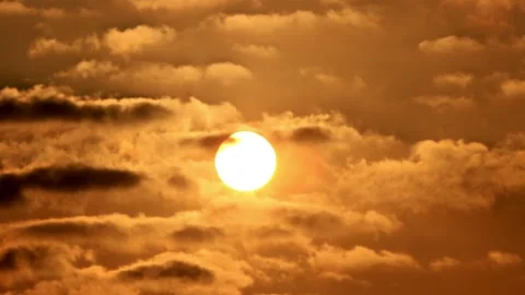 Sunset with clouds, evening sky Stock Footage 194544865