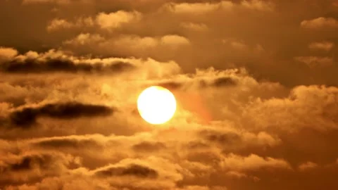 Sunset with clouds, evening sky Stock Footage 196964464