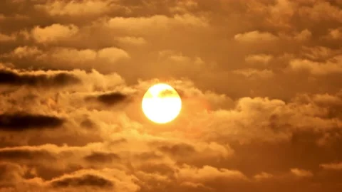 Sunset with clouds, evening sky Stock Footage 203392072