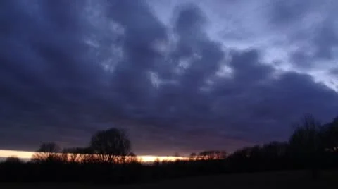 Sunset Clouds Fade to Dark Timelapse HD Stock-Footage 10610221