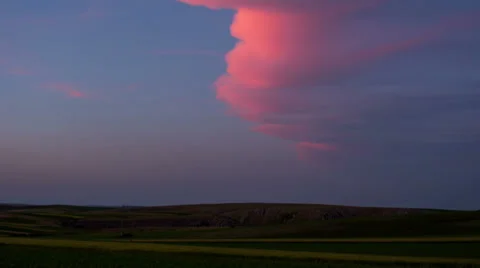 Sunset clouds flat Transylvania landscape 4K Stock Footage 39774753