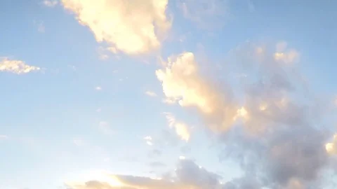 Sunset Clouds Float On a Blue Sky Timelapse Stock Footage 78017699