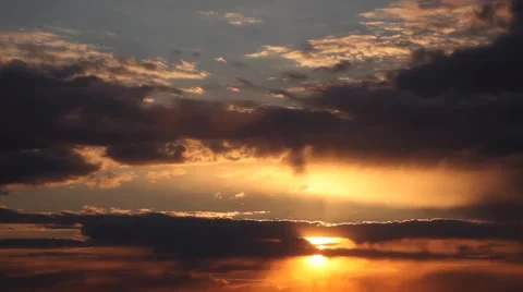 Sunset with clouds Stock Footage 3476220