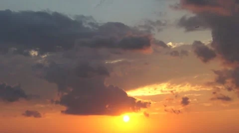 The sunset with clouds Stock Footage 7133338