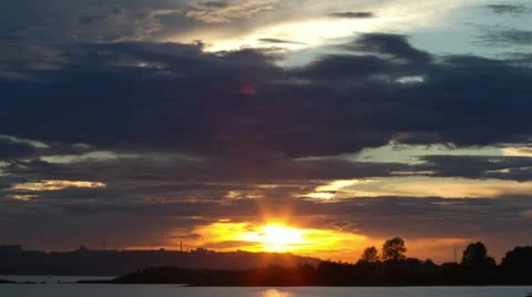 Sunset in the clouds Stock Footage 12035817