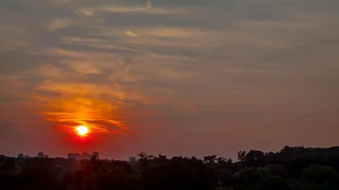Sunset with clouds Stock Footage 79795026