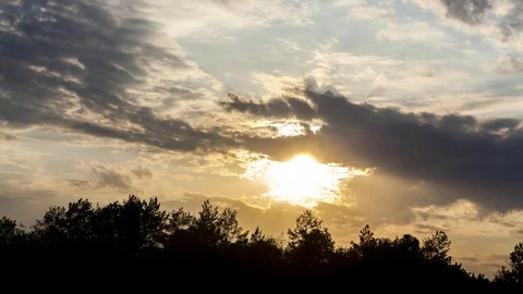 Sunset in clouds Stock Footage 89542199