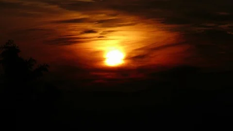 Sunset in the clouds Stock Footage 106863964