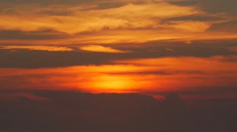 Sunset clouds glowing Stock Footage 55455706