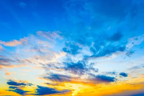 Sunset in clouds Illustrazione stock