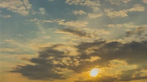 Sunset clouds in motion 5 without birds and destructive color correction in ProR Stock Footage 63409388