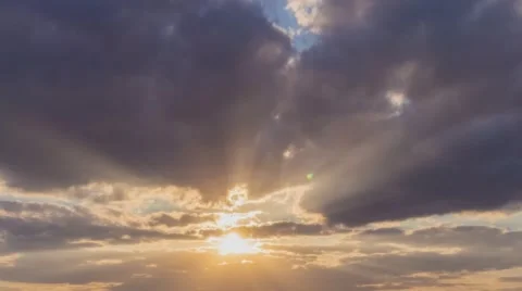 Sunset Clouds In Motion 9 without birds and destructive color correction in ProR Stock Footage 63407812
